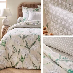 Linnea Drap housse imprimé 200x200 cm satin de coton VOYAGE Lin Bonnet 30 cm Online