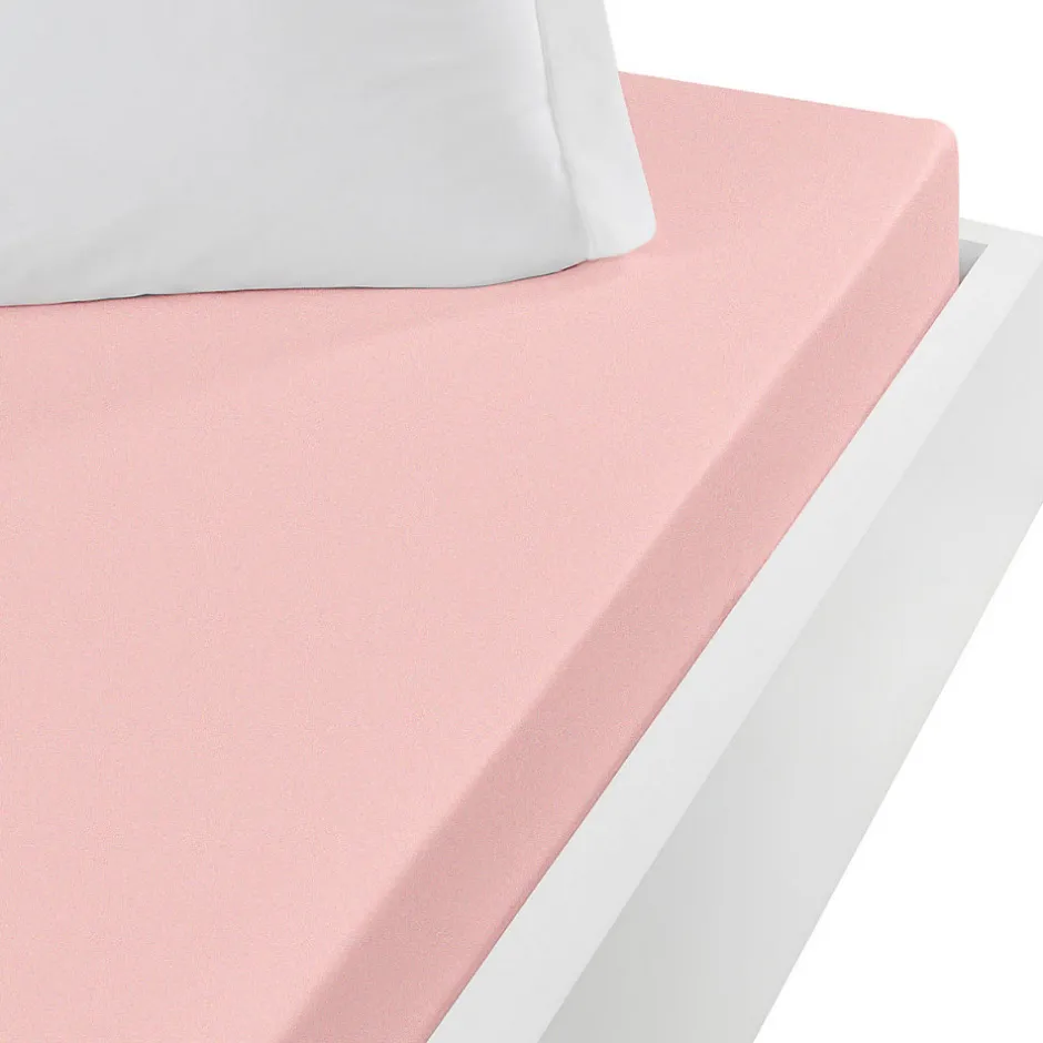 Sensei Maison Drap housse jersey coton peigné extensible bonnet 30 cm Poudre 90x190 cm MANHATTAN