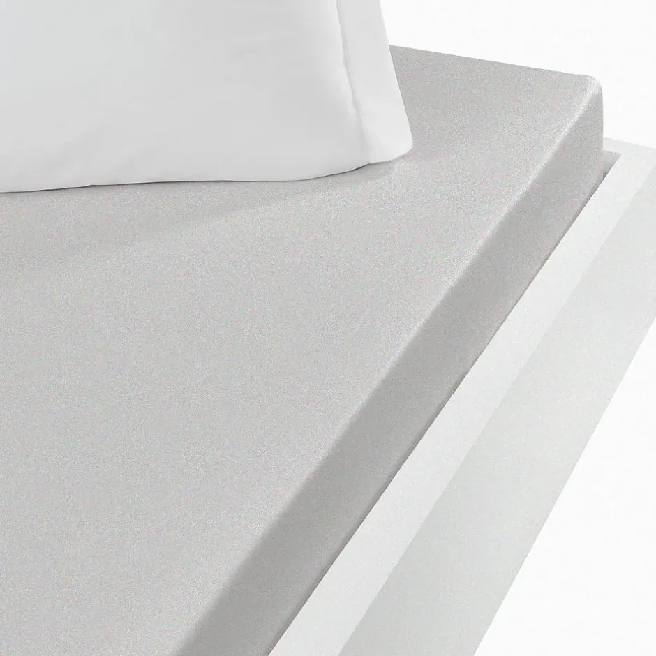 Sensei Maison Drap housse jersey coton peigné extensible bonnet 30 cm Gris Perle 120x190 cm MANHATTAN Online