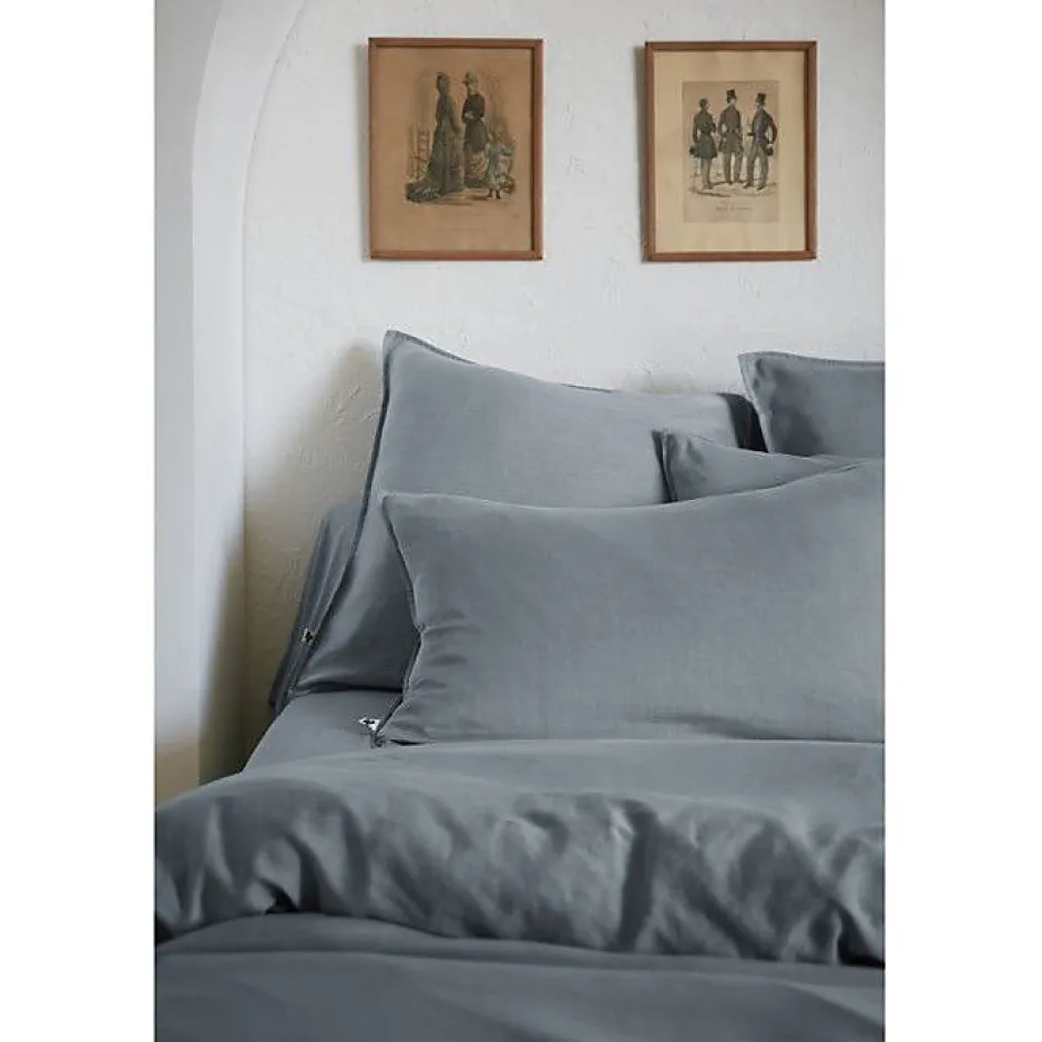 L'Effet Papillon Drap housse "Lysandre" toutes dimensions "Lyocel" - Lysandre Stone - 140 x 200 cm bonnet de 30 cm