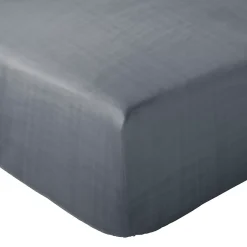 Linnea Drap housse MILOS mousseline de coton 140x200 cm bonnet 30 cm uni noir granit Sale