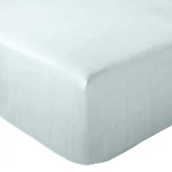 Linnea Drap housse MILOS mousseline de coton 140x200 cm bonnet 30 cm uni vert lichen