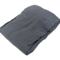 Linnea Drap housse MILOS mousseline de coton 180x200 cm bonnet 30 cm uni noir granit Best