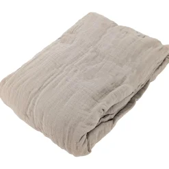 Linnea Drap housse MILOS mousseline de coton 140x200 cm bonnet 30 cm uni beige naturel Best