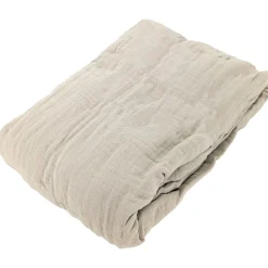 Linnea Drap housse MILOS mousseline de coton 180x200 cm bonnet 30 cm uni beige ficelle Discount