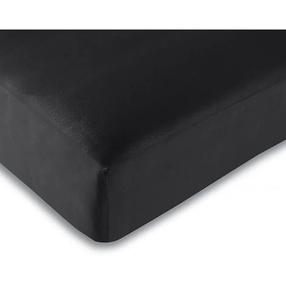 Univers Décor Drap housse Noir 90 x 190 cm / 100% coton / 57 fils/cm²