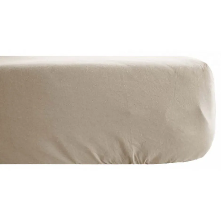 Vent Du Sud Drap housse Palace pur coton teint lavé 63 fils/cm² - Palace Lin - 160 x 200 cm bonnet de 35 cm Hot