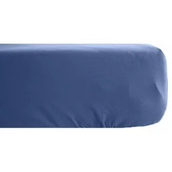 Vent Du Sud Drap housse Palace pur coton teint lavé 63 fils/cm² - Palace Indigo - 180 x 200 cm bonnet de 35 cm New