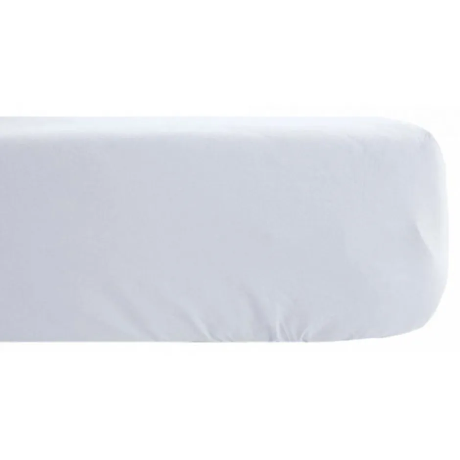 Vent Du Sud Drap housse Palace pur coton teint lavé 63 fils/cm² - Palace Neige - 90 x 190 cm bonnet de 30 cm Best