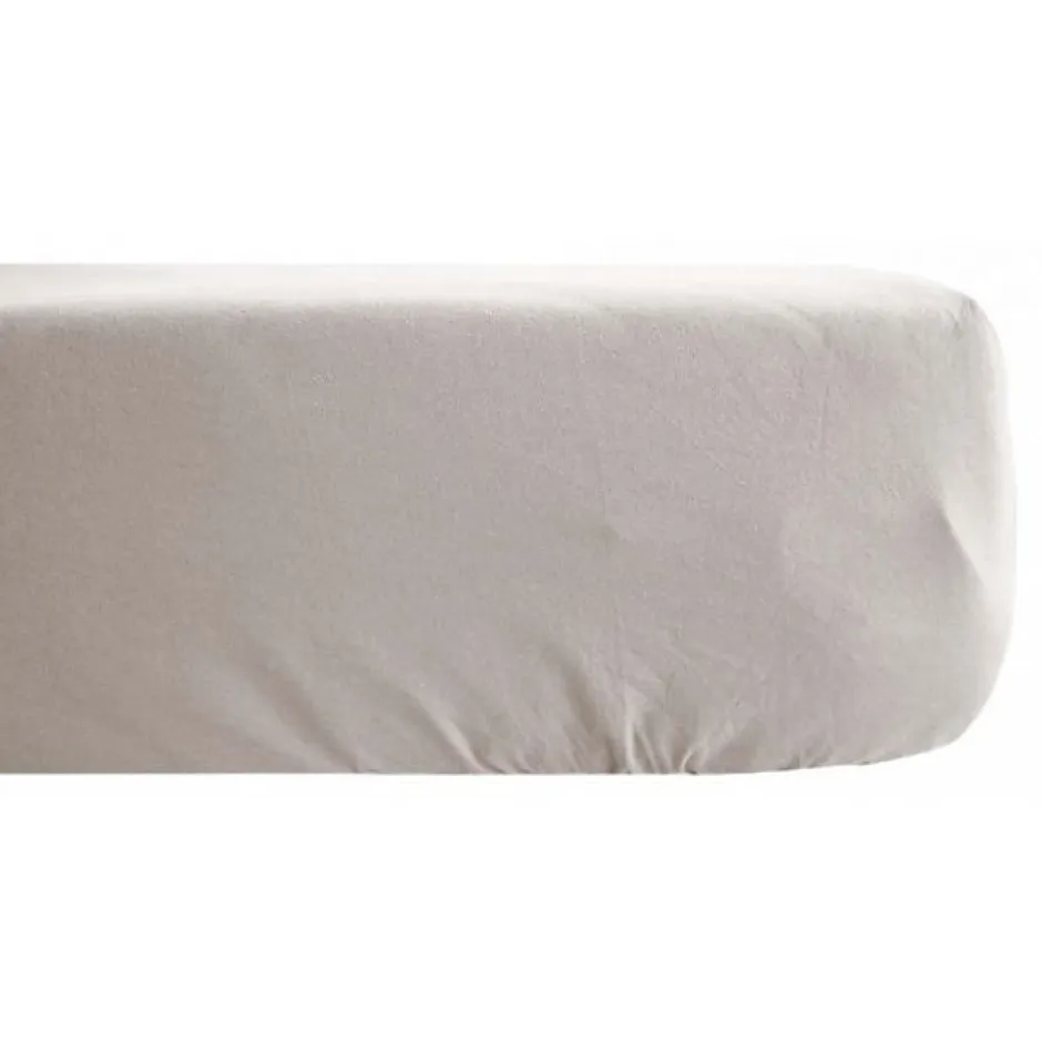 Vent Du Sud Drap housse Palace pur coton teint lavé 63 fils/cm² - Palace Naturel - 180 x 200 cm bonnet de 35 cm Best