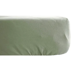 Linnea Drap housse PALACE pur coton lavé 140x190 cm bonnet 35 cm uni vert sauge