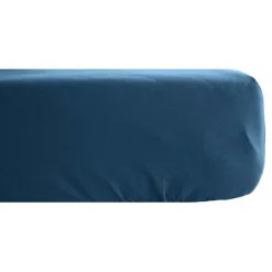 Vent Du Sud Drap housse Palace pur coton teint lavé 63 fils/cm² - Palace Marine - 90 x 190 cm bonnet de 30 cm Hot
