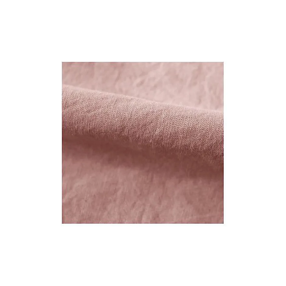 Vent Du Sud Drap housse Palace pur coton teint lavé 63 fils/cm² - Palace Rose - 160 x 200 cm bonnet de 35 cm