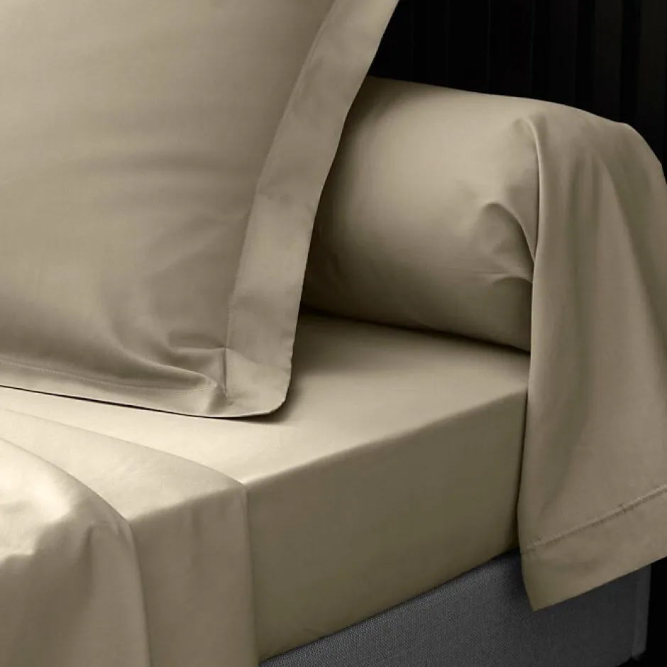 Douceur D'Intérieur Drap Housse Percale Bonnet 30 Cm 200x160cm Marron Claire Naturel New