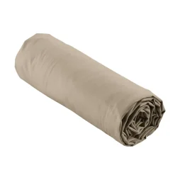 Douceur D'Intérieur Drap Housse Percale Bonnet 30 Cm 200x160cm Marron Claire Naturel New
