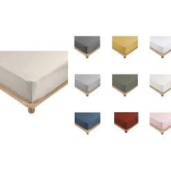 Promolinge Drap Housse Percale Bonnet 30 Cm 200x160cm Marron Claire Naturel Best