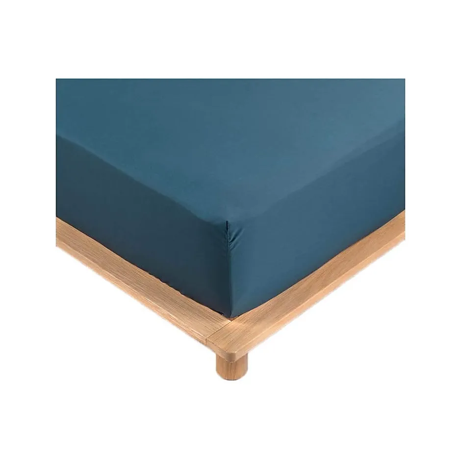 Promolinge Drap Housse Percale Bonnet 30 Cm 190x140cm bleu Discount