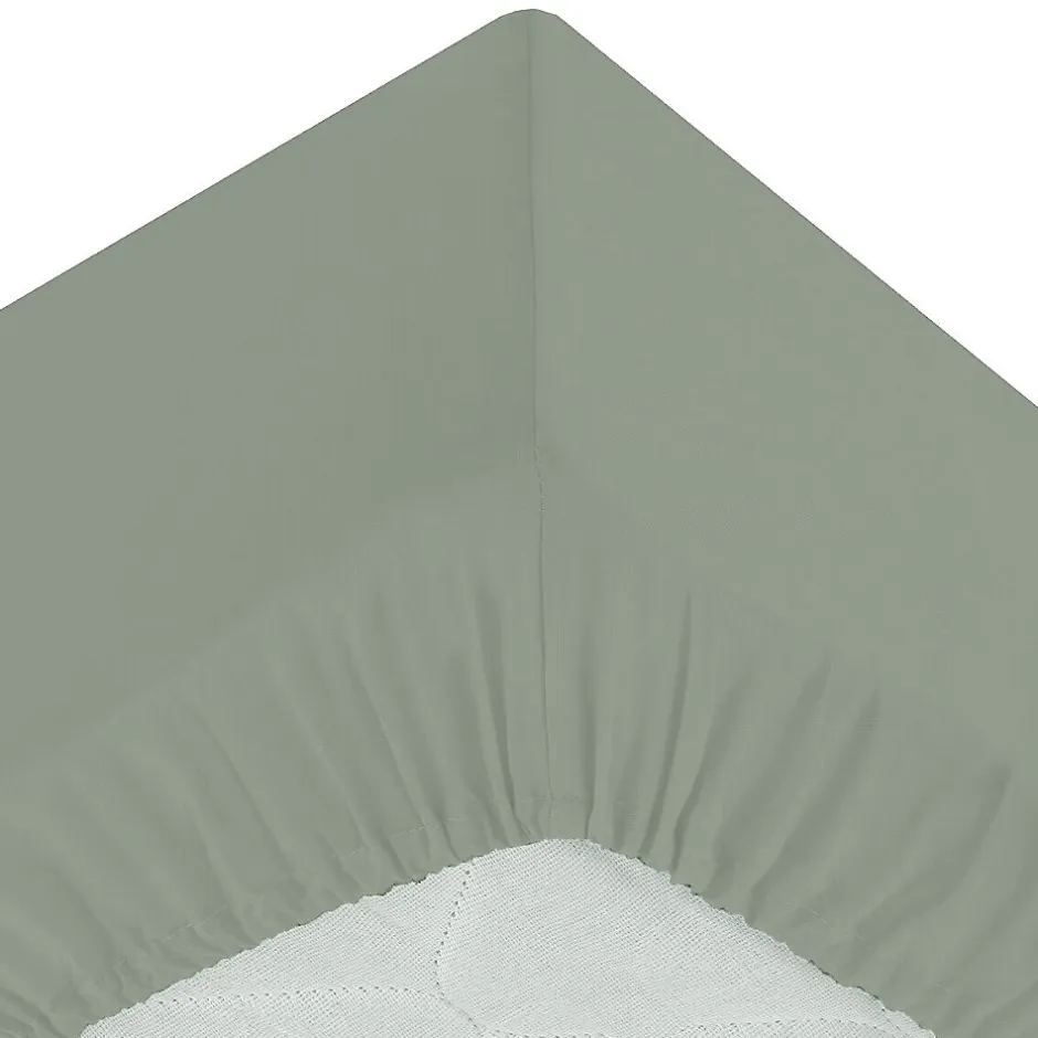 Eden Drap housse percale de coton uni 90 x 190 cm Harmonie tilleul Online