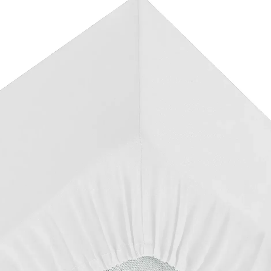 Eden Drap housse percale de coton uni 160 x 200 cm Harmonie blanc New