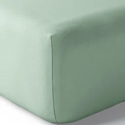 Coton Pur Drap housse percale "Julian" avec bonnet 35 cm toutes dimensions - Julian Céladon - 90 x 190 cm bonnet de 35 cm