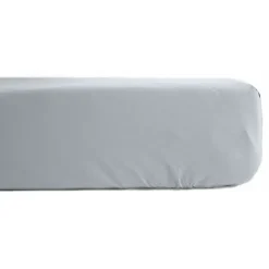 Vent Du Sud Drap housse percale pur coton peigné longues fibres 80 fils/cm² avec bonnet de 35 cm - Neige - 160 x 200 cm bonnet de Discount