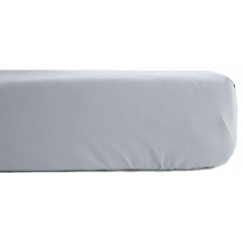 Vent Du Sud Drap housse percale pur coton peigné longues fibres 80 fils/cm² avec bonnet de 35 cm - Neige - 160 x 200 cm bonnet de Discount