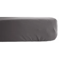 Vent Du Sud Drap housse percale pur coton peigné longues fibres 80 fils/cm² avec bonnet de 35 cm - Ardoise - 80 x 200 cm bonnet de Online