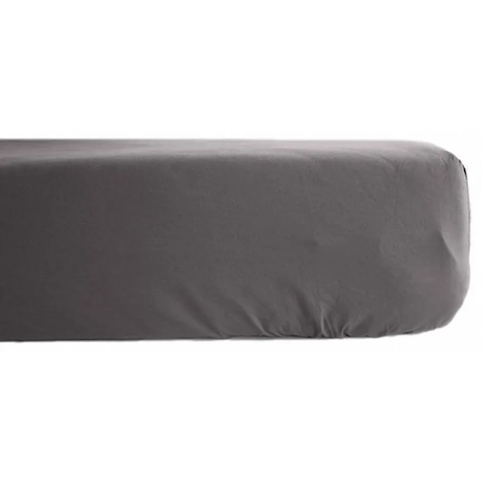 Vent Du Sud Drap housse percale pur coton peigné longues fibres 80 fils/cm² avec bonnet de 35 cm - Ardoise - 80 x 200 cm bonnet de Online