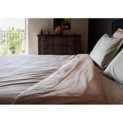 Vent Du Sud Drap housse percale pur coton peigné longues fibres 80 fils/cm² avec bonnet de 35 cm - Ardoise - 80 x 200 cm bonnet de Online