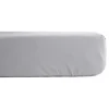 Vent Du Sud Drap housse percale pur coton peigné longues fibres 80 fils/cm² avec bonnet de 35 cm - Perle - 140 x 190 cm bonnet de