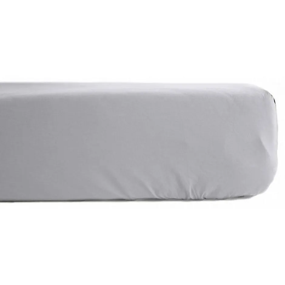 Vent Du Sud Drap housse percale pur coton peigné longues fibres 80 fils/cm² avec bonnet de 35 cm - Perle - 140 x 190 cm bonnet de
