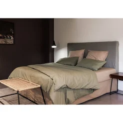 Vent Du Sud Drap housse percale pur coton peigné longues fibres 80 fils/cm² avec bonnet de 35 cm - Rose - 180 x 200 cm bonnet de 3