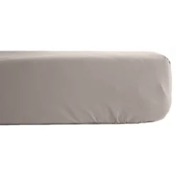 Vent Du Sud Drap housse percale pur coton peigné longues fibres 80 fils/cm² avec bonnet de 35 cm - Lin - 140 x 190 cm bonnet de 35 Online