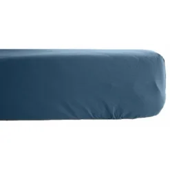 Vent Du Sud Drap housse percale pur coton peigné longues fibres 80 fils/cm² avec bonnet de 35 cm - Marine - 180 x 200 cm bonnet de Online