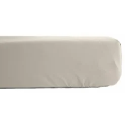 Vent Du Sud Drap housse percale pur coton peigné longues fibres 80 fils/cm² avec bonnet de 35 cm - Ivoire - 180 x 200 cm bonnet de