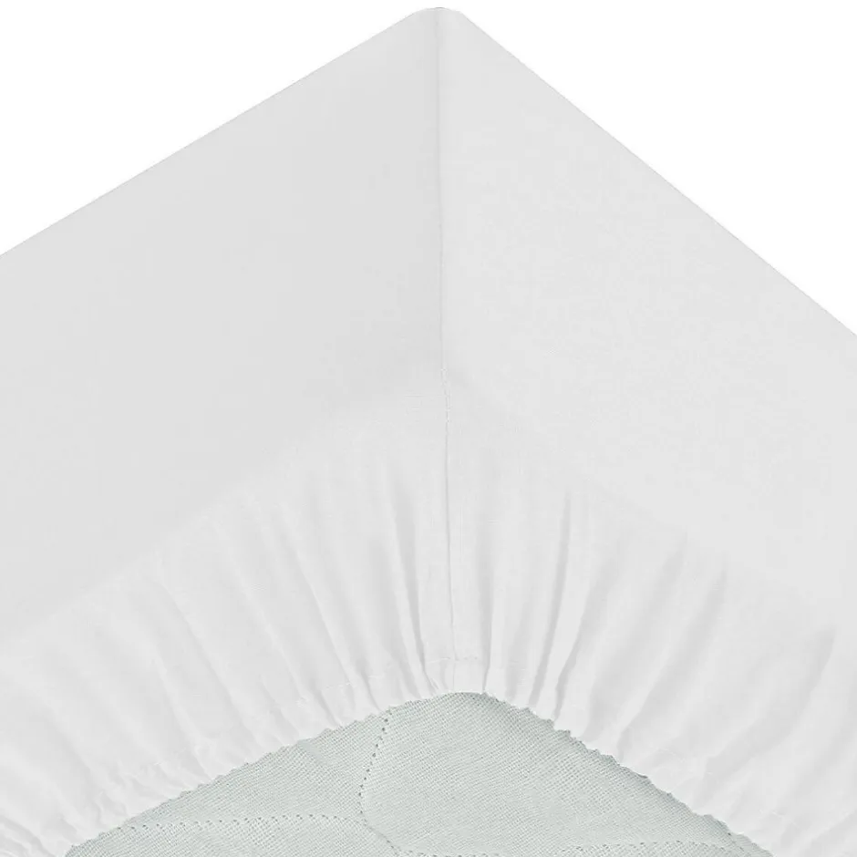 Atmosphera Créateur D'Intérieur Drap housse Priscia blanc 140x190cm - Atmosphera