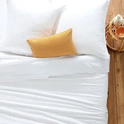 Atmosphera Créateur D'Intérieur Drap housse Priscia blanc 140x190cm - Atmosphera