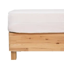 Atmosphera Créateur D'Intérieur Drap housse Priscia blanc 160x200cm - Atmosphera
