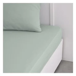 Todays Tools Drap housse TODAY Essential - 90 x 190 cm - 1 personne - 100% Coton uni - Celadon