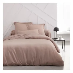 Todays Tools Drap housse TODAY Essential - 140 x 200+30 cm - 2 personnes - 100% Coton uni - Rose des sables