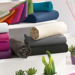 Univers Décor Drap housse toutes dimensions 100% Coton/57 fils/cm² - Prune - 140 x 190 cm