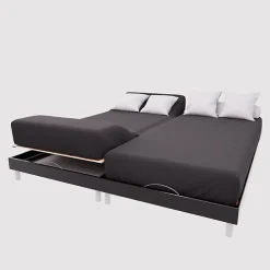 Soleil D'Ocre Drap housse TPR en coton 57 fils 2x80x200 cm UNI noir, par Online