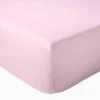 Tradilinge Drap Housse Uni bonnet 30 cm 100% Coton (140x190 cm - Rose Clair)