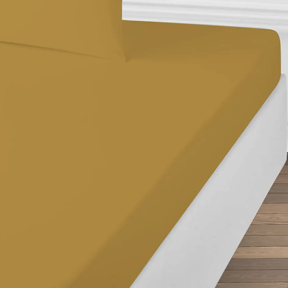 Future Home Drap housse uni en coton 57 fils 90x190cm