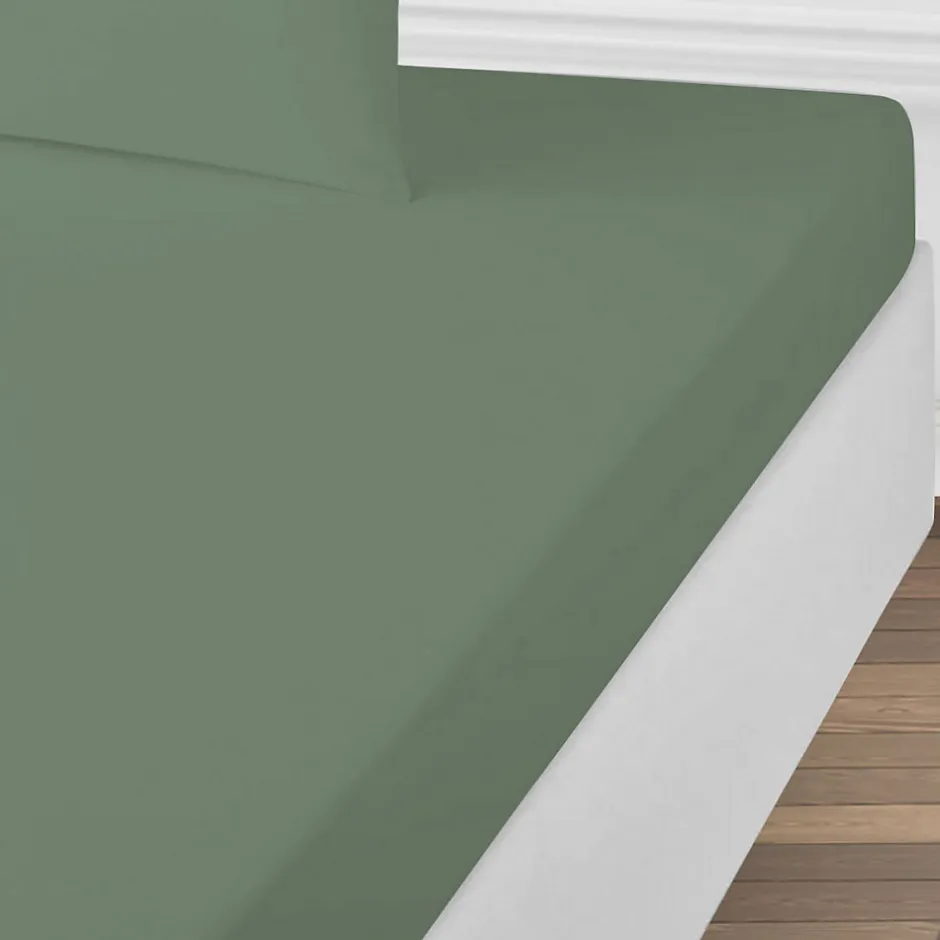 Future Home Drap housse uni en coton 57 fils 160x200cm