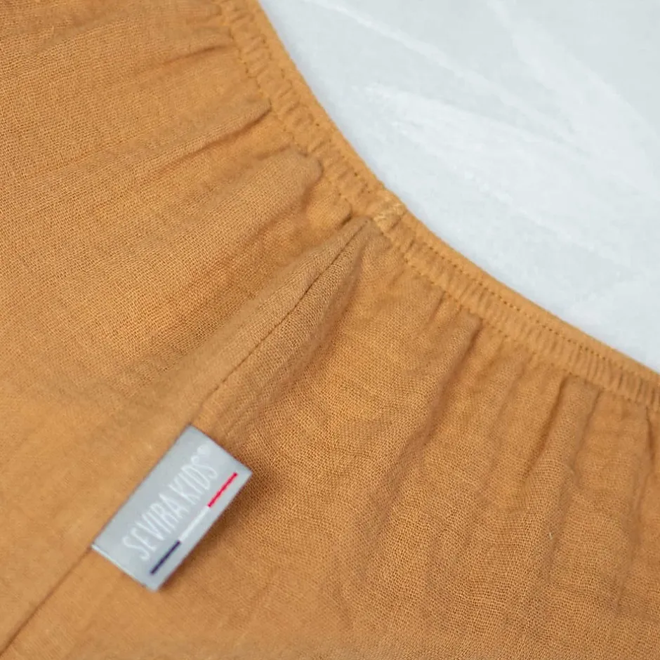 Sevira Kids Drap housse uni en gaze de coton Discount
