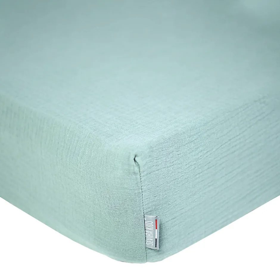 Sevira Kids Drap housse uni en gaze de coton