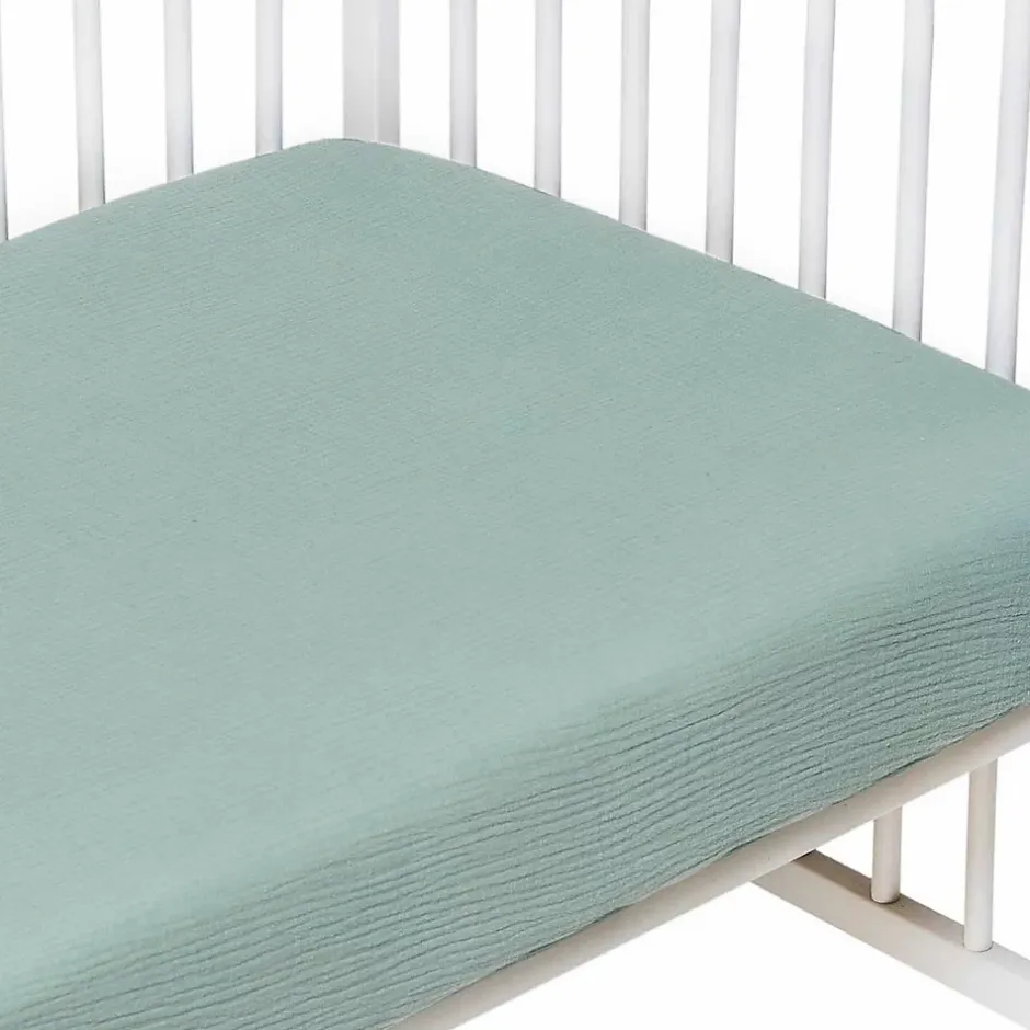 Sevira Kids Drap housse uni en gaze de coton Discount
