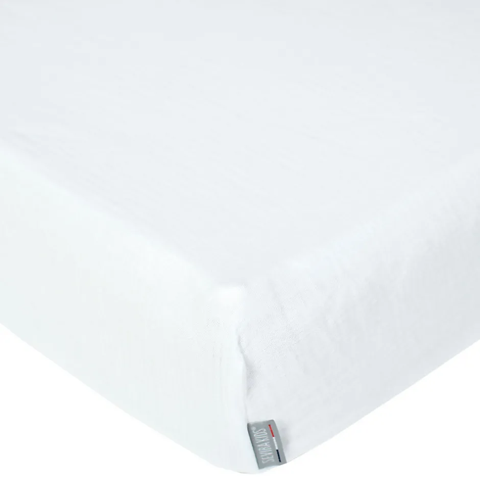 Sevira Kids Drap housse uni en gaze de coton