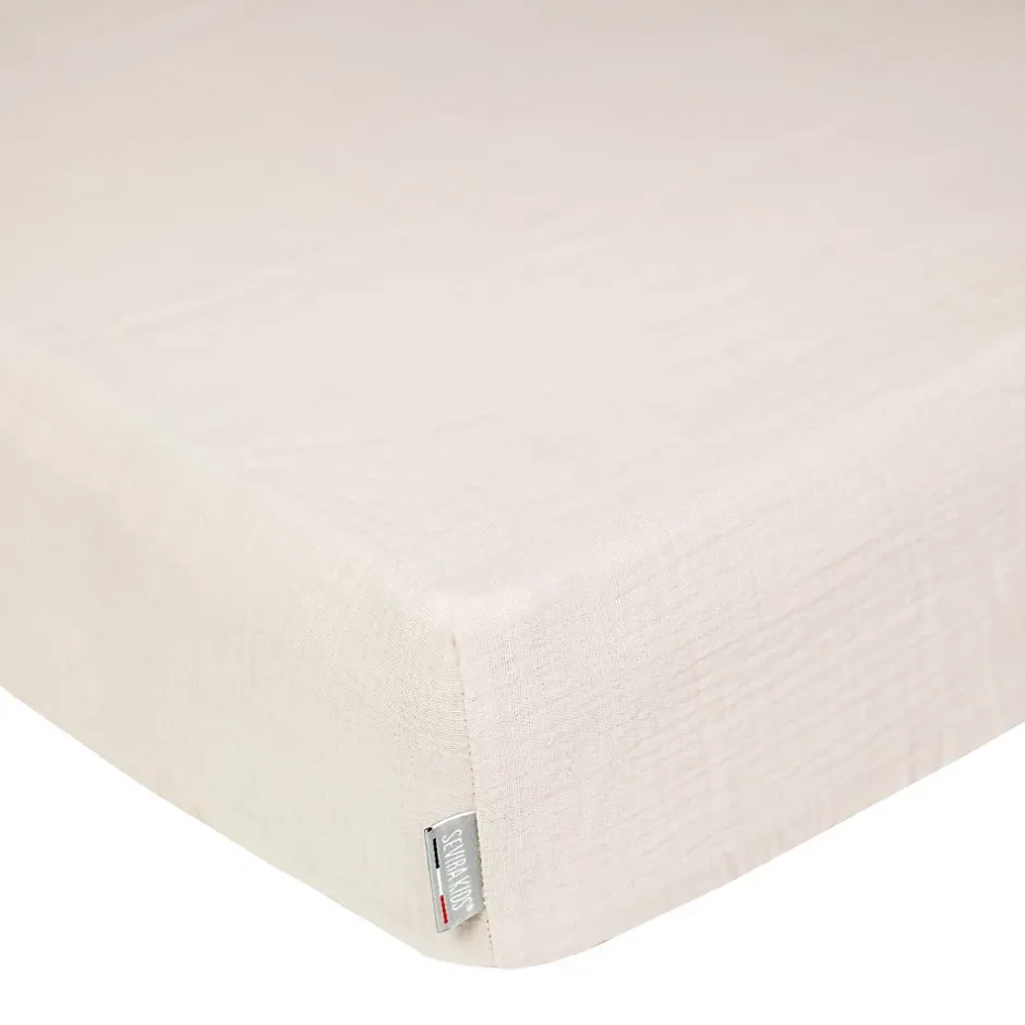 Sevira Kids Drap housse uni en gaze de coton Outlet